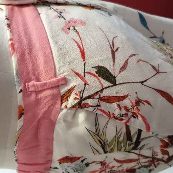 Zara Woman's pink white blue floral Pants Size S - Picture 5 of 12